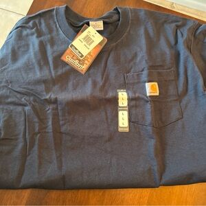 NWT Carhartt Men'S K87-NVY Large Short Sleeve T-Shirt - Navy 100% Cotton